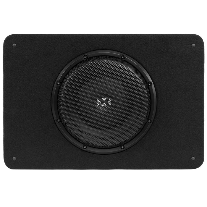 BXSQ110 1200W Peak (600W RMS) Sealed 2-Ohm Loaded Enclosure with Single 10" SQ-Series Shallow-Mount Subwoofer