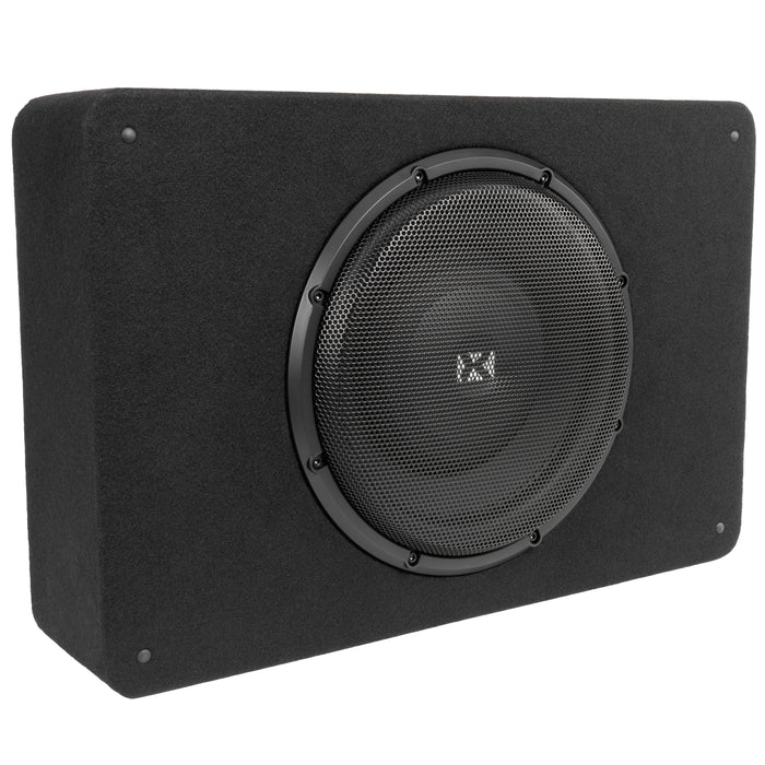 BXSQ112 1200W Peak (600W RMS) Sealed 2-Ohm Loaded Enclosure with Single 12" SQ-Series Shallow-Mount Subwoofer