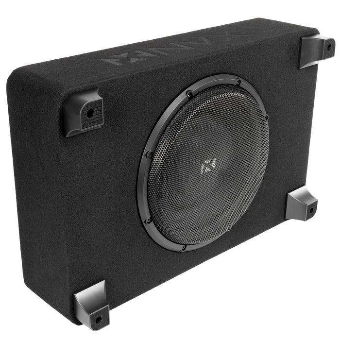 BXSQ112 1200W Peak (600W RMS) Sealed 2-Ohm Loaded Enclosure with Single 12" SQ-Series Shallow-Mount Subwoofer