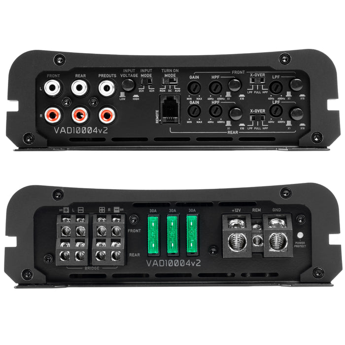 VAD10004 v2 (VAD10004v2) 1000W RMS V-Series Full-Range Class-D 4-Channel Amplifier (Marine Certified)