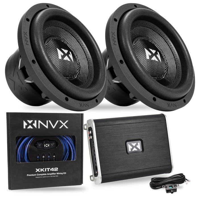 4000W Peak (2000W RMS) VC-Series v3 Dual 10" Subwoofer Bass Package with Monoblock Amplifier and Wiring Kit