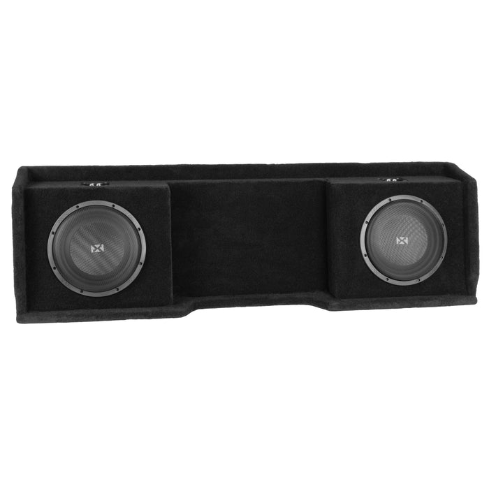 LVE-GM-SLVECG1-D10S Custom Fit 700W RMS Dual 10" Sealed Loaded Down Firing Subwoofer Enclosure for 1999-2006 Chevrolet Silverado and GMC Sierra Extended Cab Trucks