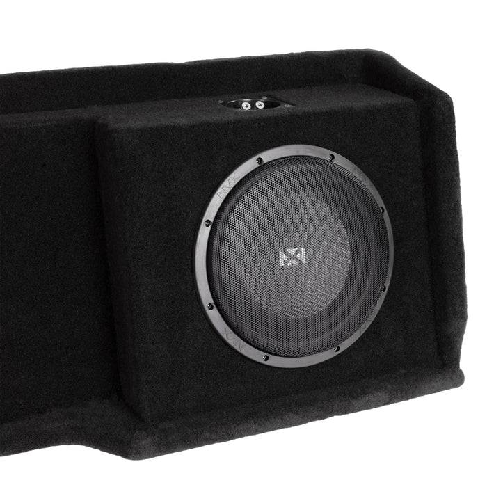 LVE-GM-SLVECG1-D10S Custom Fit 700W RMS Dual 10" Sealed Loaded Down Firing Subwoofer Enclosure for 1999-2006 Chevrolet Silverado and GMC Sierra Extended Cab Trucks
