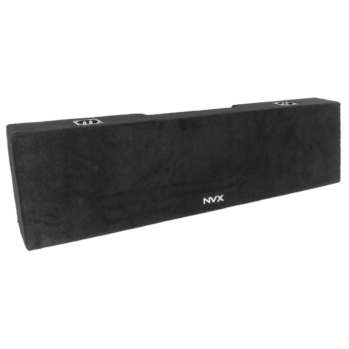 LVE-NIS-TTNCKCG1-D10S Custom Fit 700W RMS Dual 10" Loaded Subwoofer Enclosure for 2004-2018 Nissan Titan Crew and King Cab Trucks