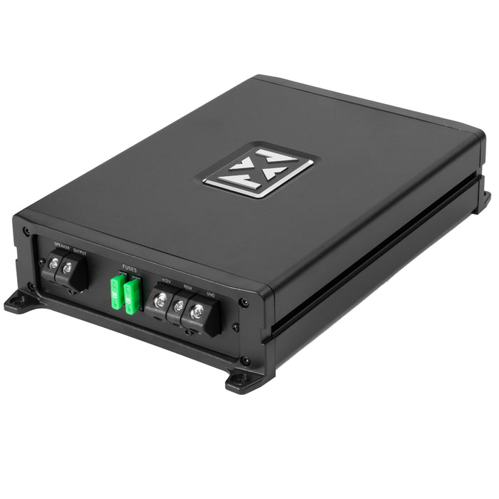 NPKG212 1000W Peak (500W RMS) Loaded Dual 12" Subwoofer with Slot Ported Enclosure and Monoblock Amplifier with Remote Bass Knob and Amplifier Wiring Kit