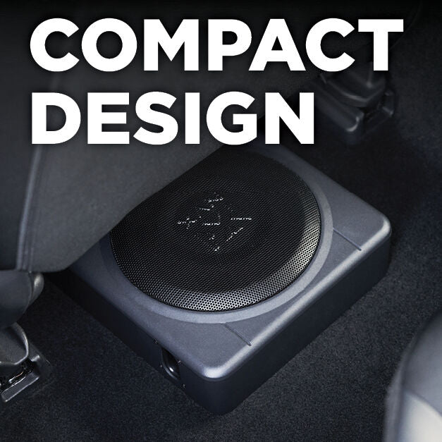 QBUS10P 500W Peak (200W) RMS 10" Ported Amplified Loaded Under Seat Subwoofer System with Remote Bass Knob and Amplifier Wiring Kit