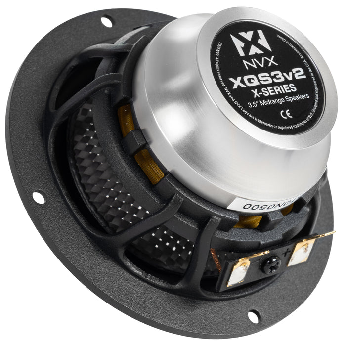 XQS3v2 200W Peak (100W RMS) 3.5" X-Series v2 NEO Midrange Speakers with Carbon Fiber Cones