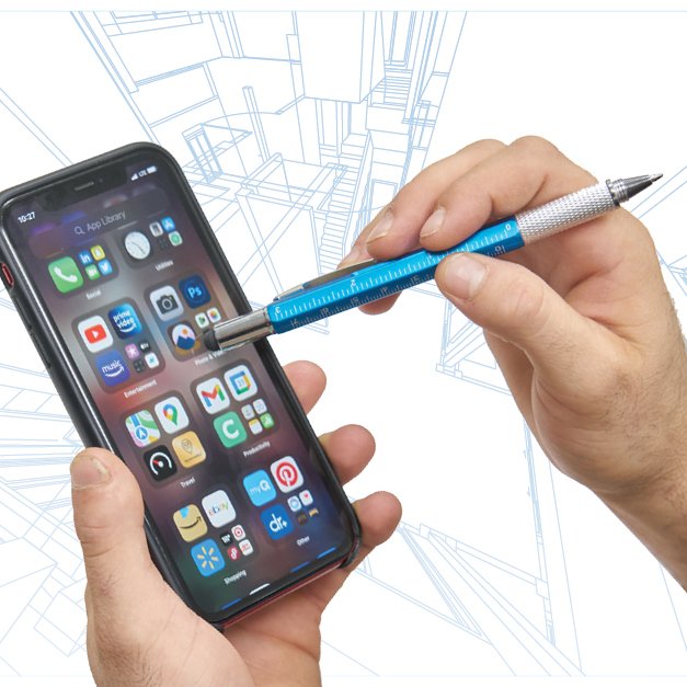 6 in 1 Multifunction Tool Pen with 5 Refills - 3 Pack Black | Blue | Silver